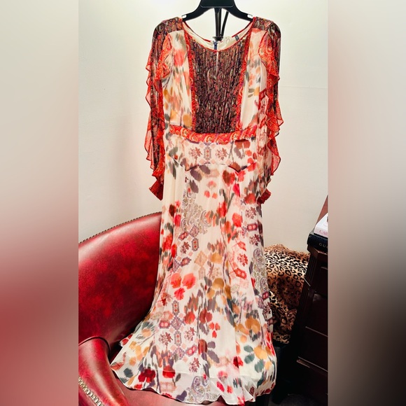 Anthropologie Akemi + Kin Alarie Ruffle Boho Dress, Size 2 in EUC - Picture 3 of 14